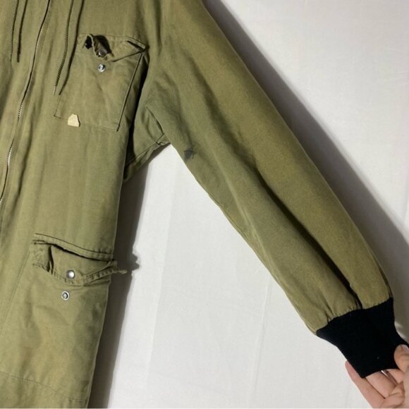 Vintage Work Horse Army Green Zip Front Insulated Coveralls XL - Picture 16 of 16